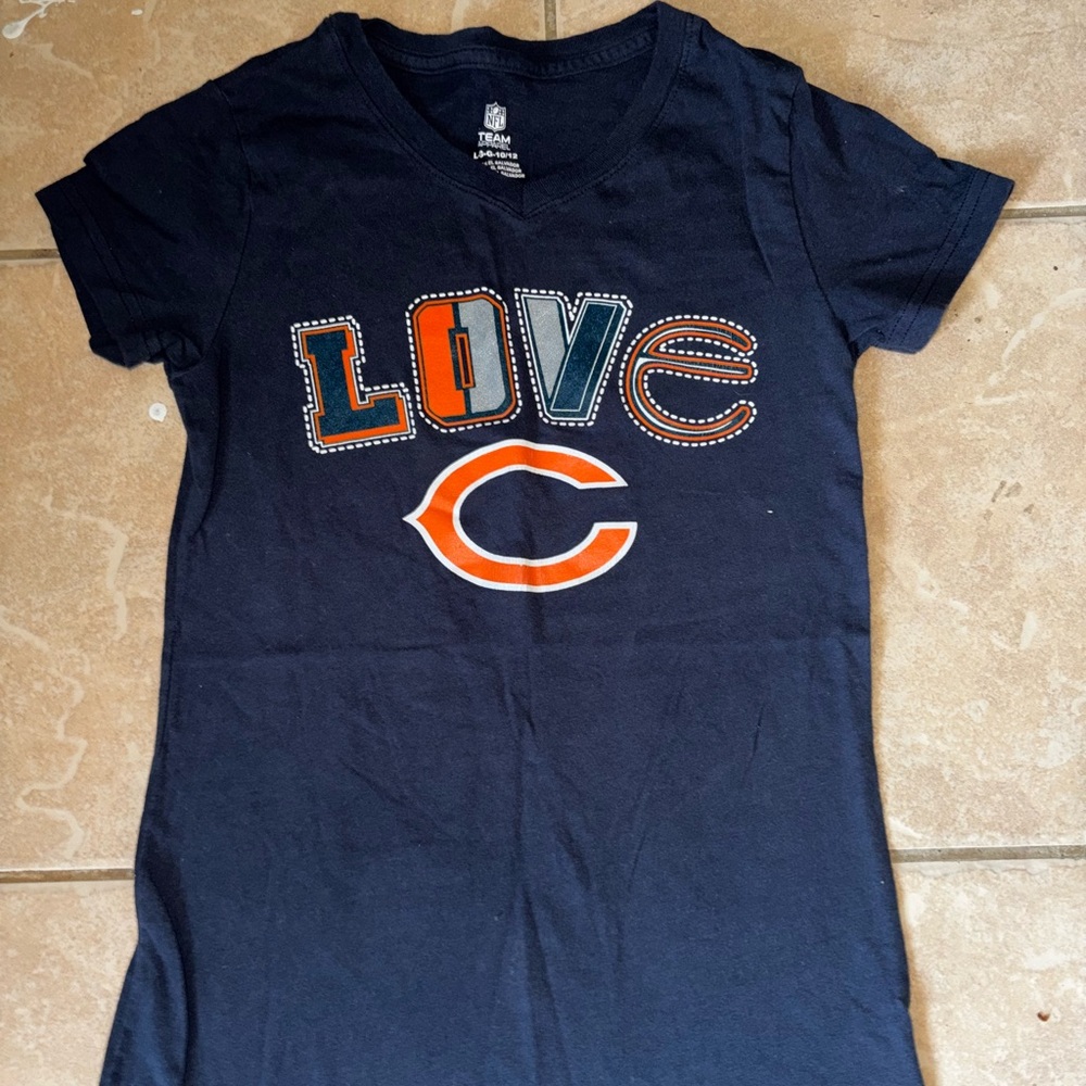 Chicago Bears Love T-Shirt - Navy Girls L